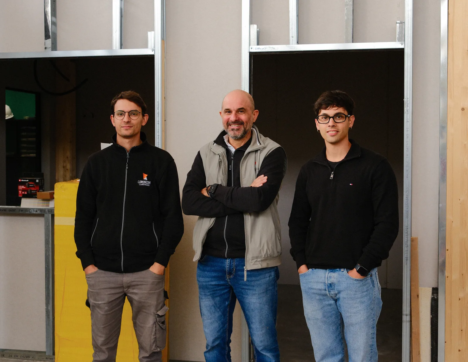 Nicolas, Alessandro ed Elia Lorenzoni, amministratori di Lorenzoni Cartongessi Srl